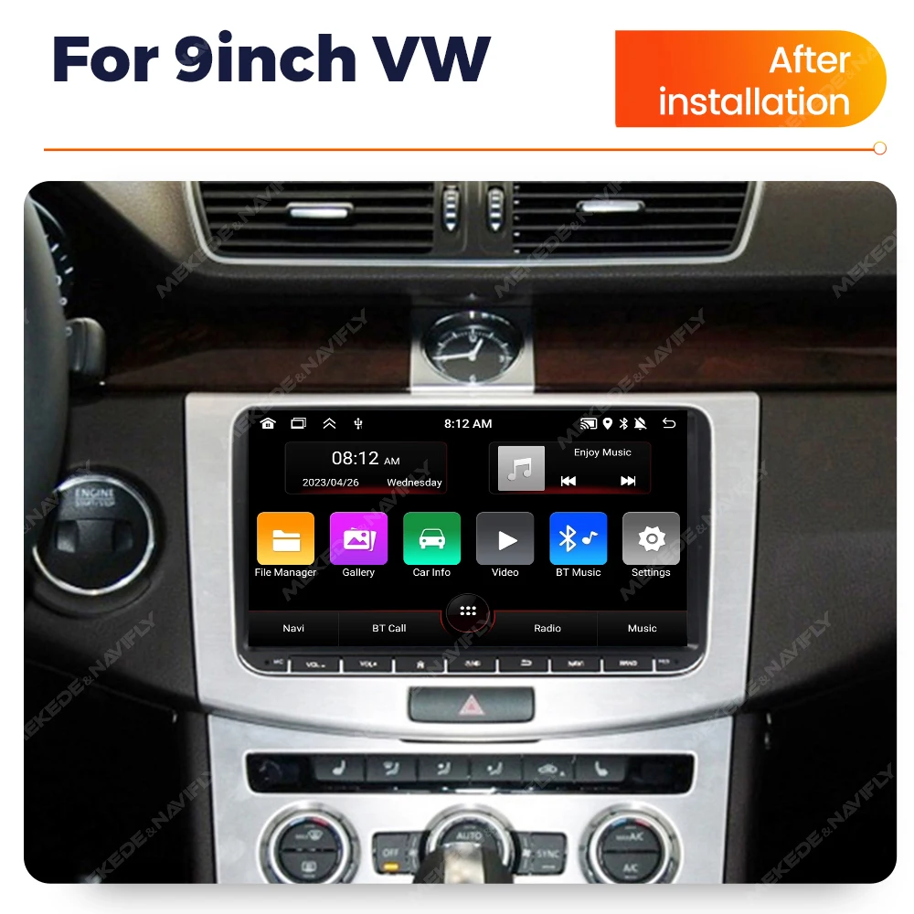 Android 13 Wireless Carplay Auto Car multimedia player IPS Screen GPS WIFI 7/8/9'' Car Radio For VW Passat golf Polo Jetta Skoda image 3