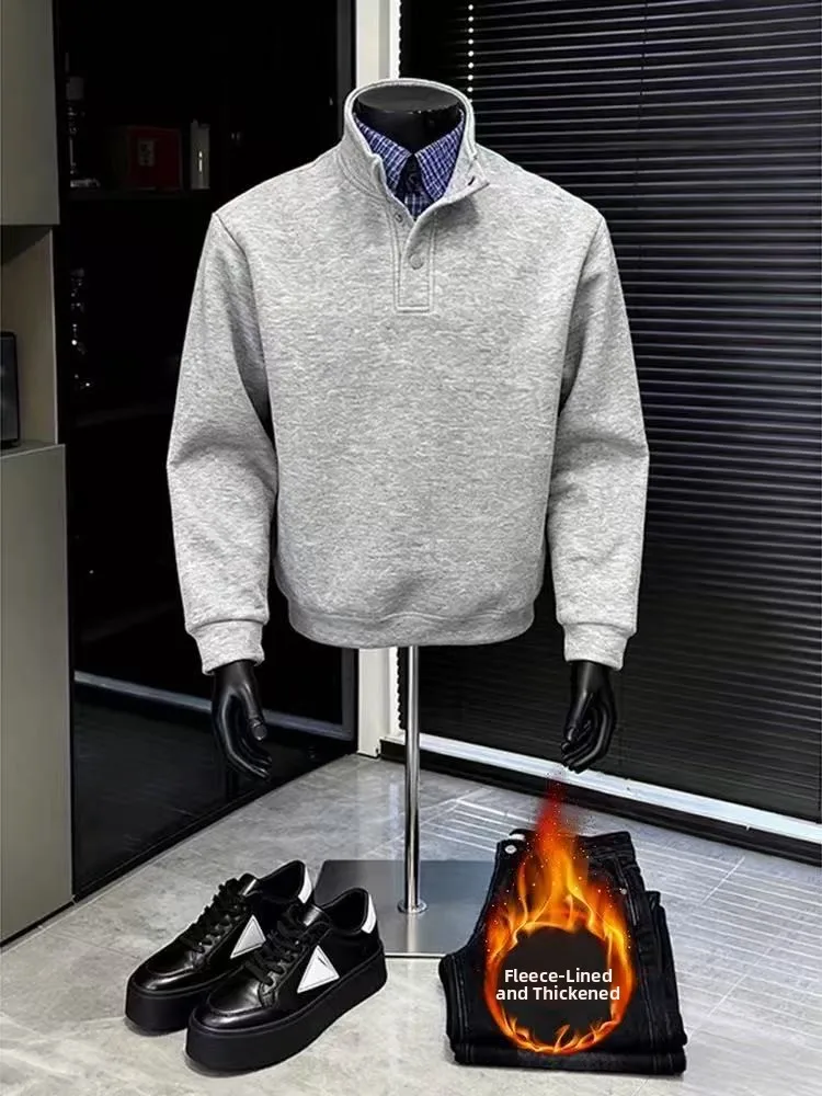 

Американская утепленная толстовка с капюшоном для мужчин, осенне-зимняя теплая верхняя одежда с клетчатым воротником, свободного кроя, на флисовой подкладке