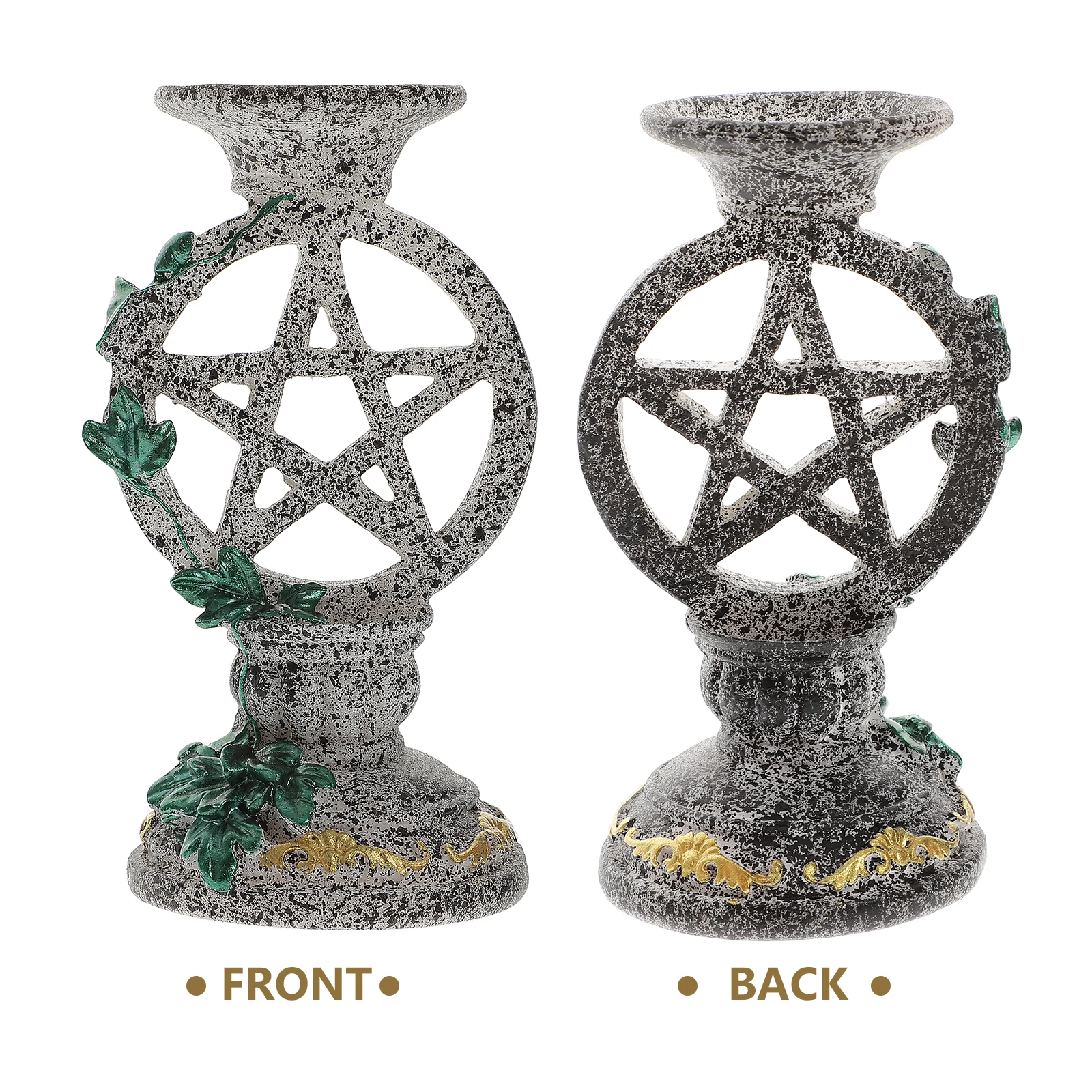 

Pentagram Ornament Crystal Stand Sphere Holder Resin Candlestick Tall Pillar Display Base Home Decor