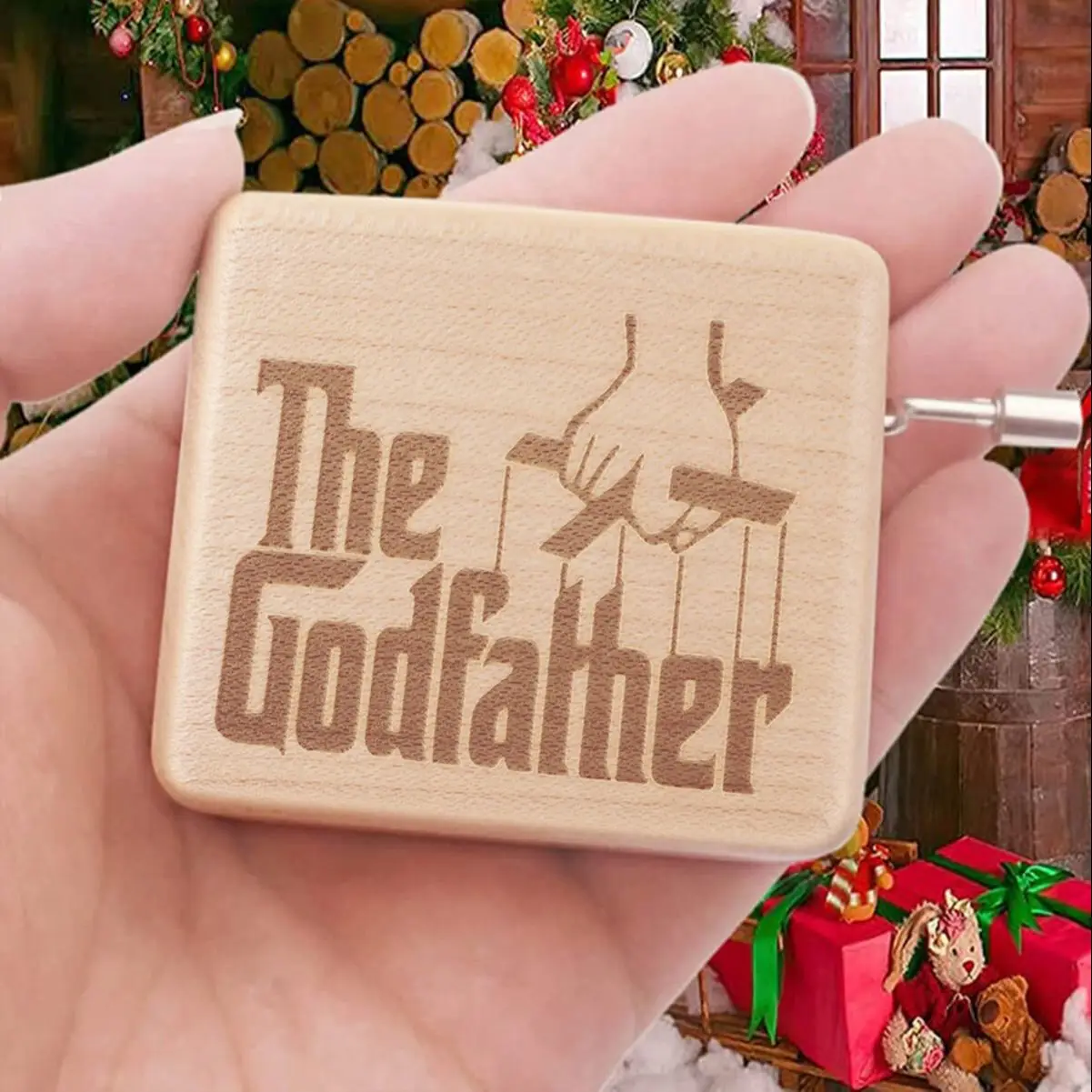 

SOFTALK The Godfather Maple wood Hand operated Solid Wood Music Box Birthday, Christmas, Valentine's Day Gift