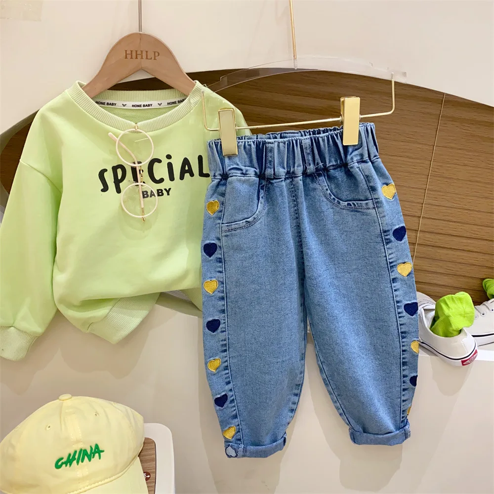 Spring and Autumn Girls Harun Jeans 2024 New in The Korean Version of Children's Fashion Pants Loose Casual Pants