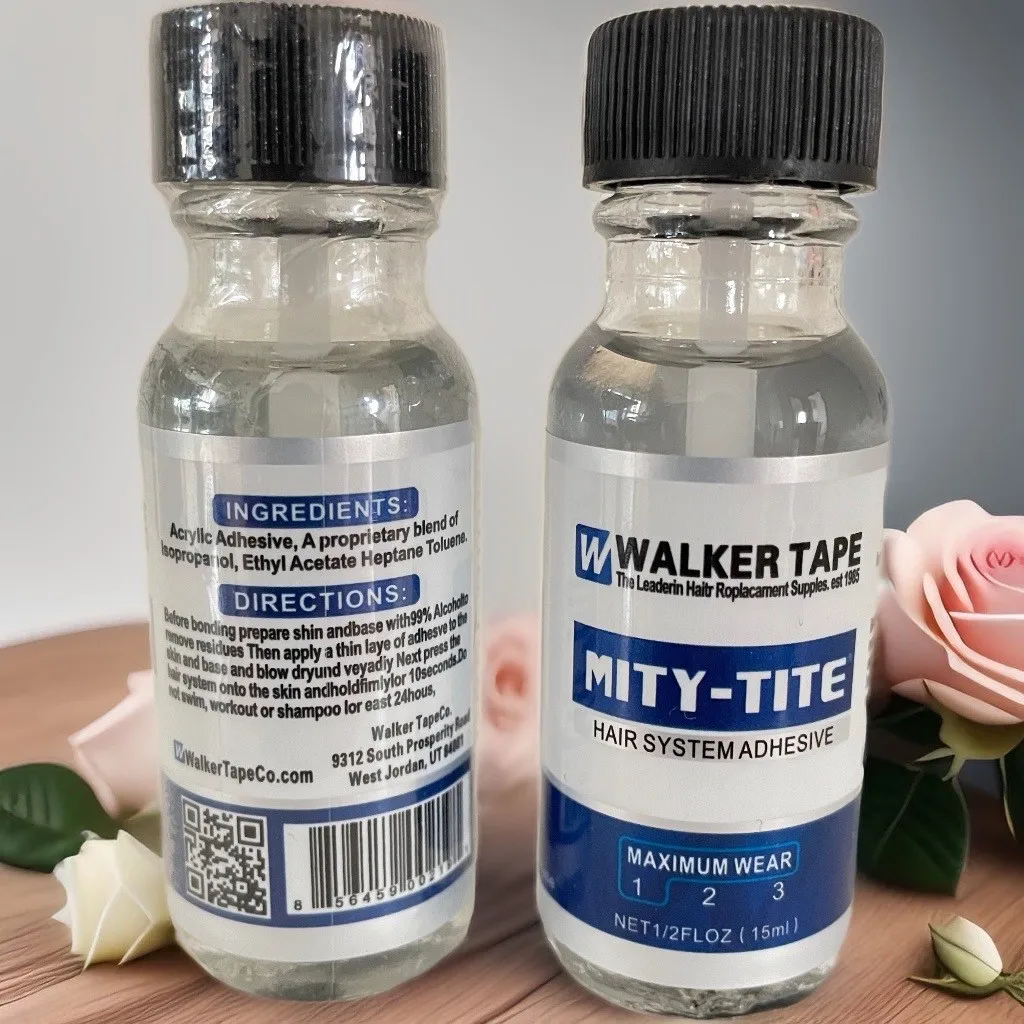 

Оптовая продажа, 1/2 шт., 15 мл, сменный клей для парика, марка Walker MITY-TITE, жидкий клей, невидимый и натуральный водонепроницаемый