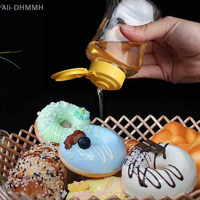 

Plastic Honey Squeeze Bottle Condiment/Ketchup Dispensers Flip Cap Refillable Syrup Jars Leakproof Containers Squeezable Bottles