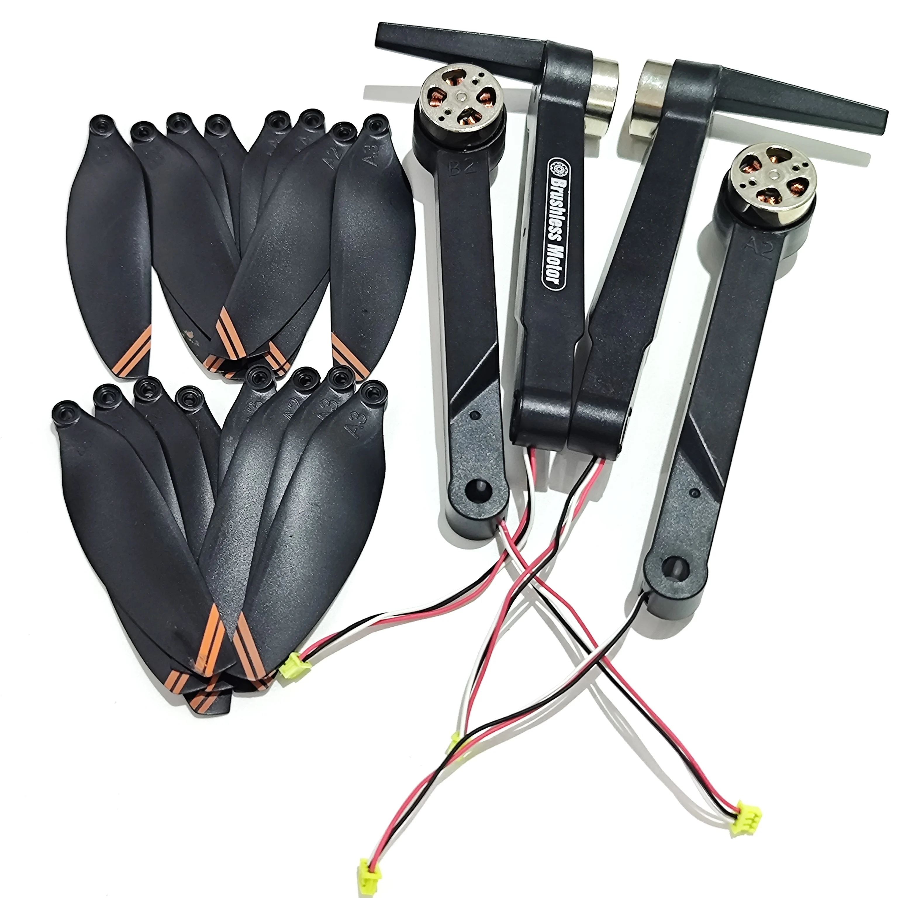 Full Set Brushless Motor Front Rear Arm A1B1A2B2 4PCS + CW CCW Propeller Blade Accessory 16PCS for V168 8K Camera RC Quadcopters