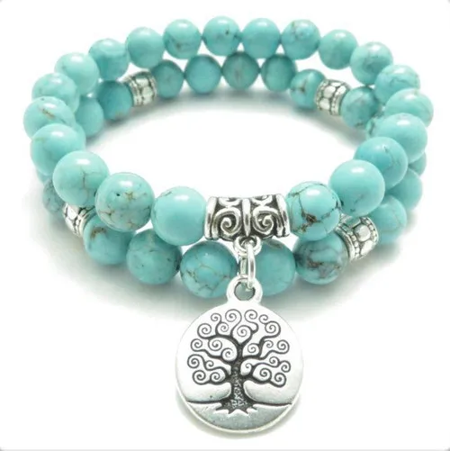 Customizable Turquoise Double "Tree of Life" DIY Accessories Textile Products and Tools WSL401190