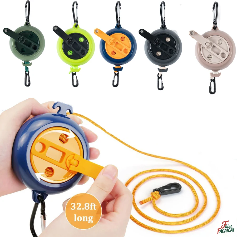 

1Pc Portable Clothesline with Hooks Outdoor Travel Portable Clothes Line outdoor Retractable Suitable Camping Multitool