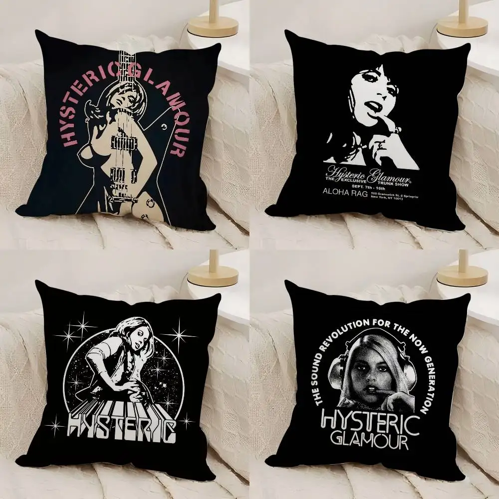 Pillow Case H-Hysteric Glamour Girl Home Dorm Chair Back Short Plush Double-sided Printing Office Nap Time Cushion Cover