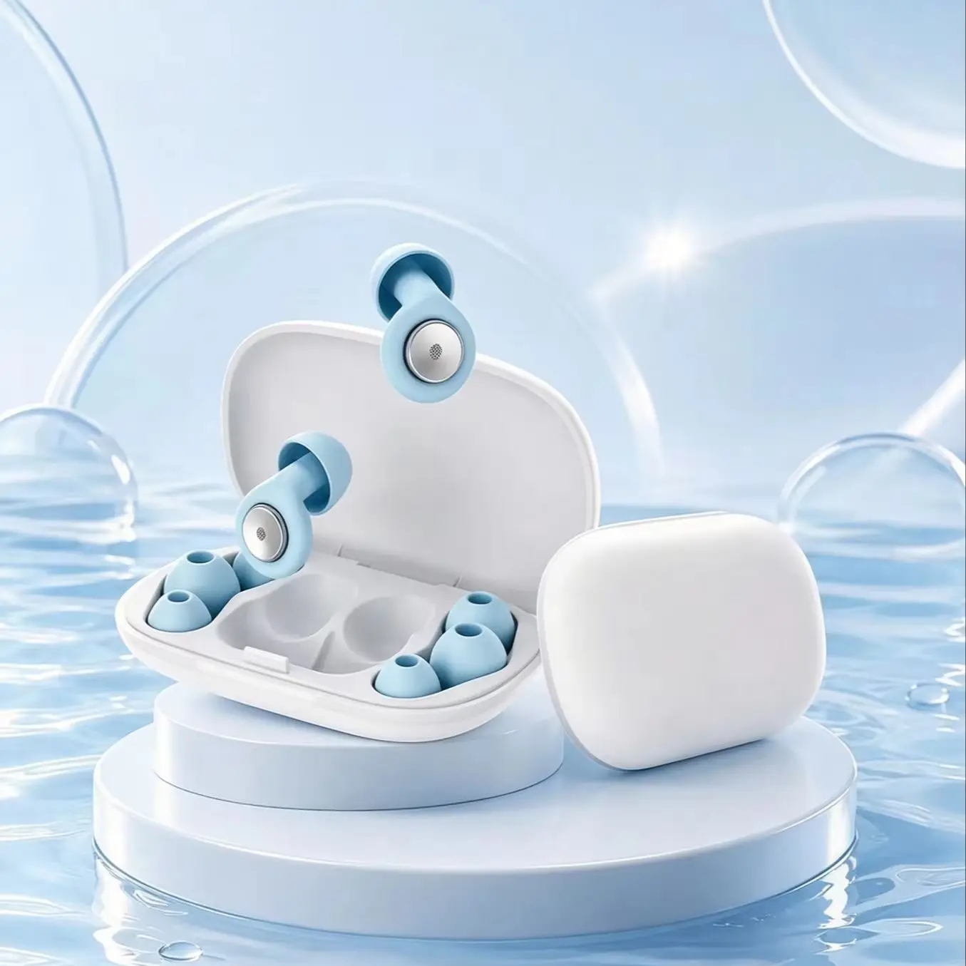 HT001-2-Soft Reusable Silicone Earplugs Offer Reliable Noise Isolation, Blocking Ambient Noise for Sleep and Daily Use.