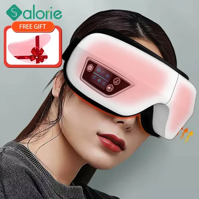 Przyrząd do masażu oczu Masażer szyi Inteligentne okulary Bluetooth Pressoterapia Ogrzewanie Gorąca akupresura Wibracje Przeciw cieniom koło
