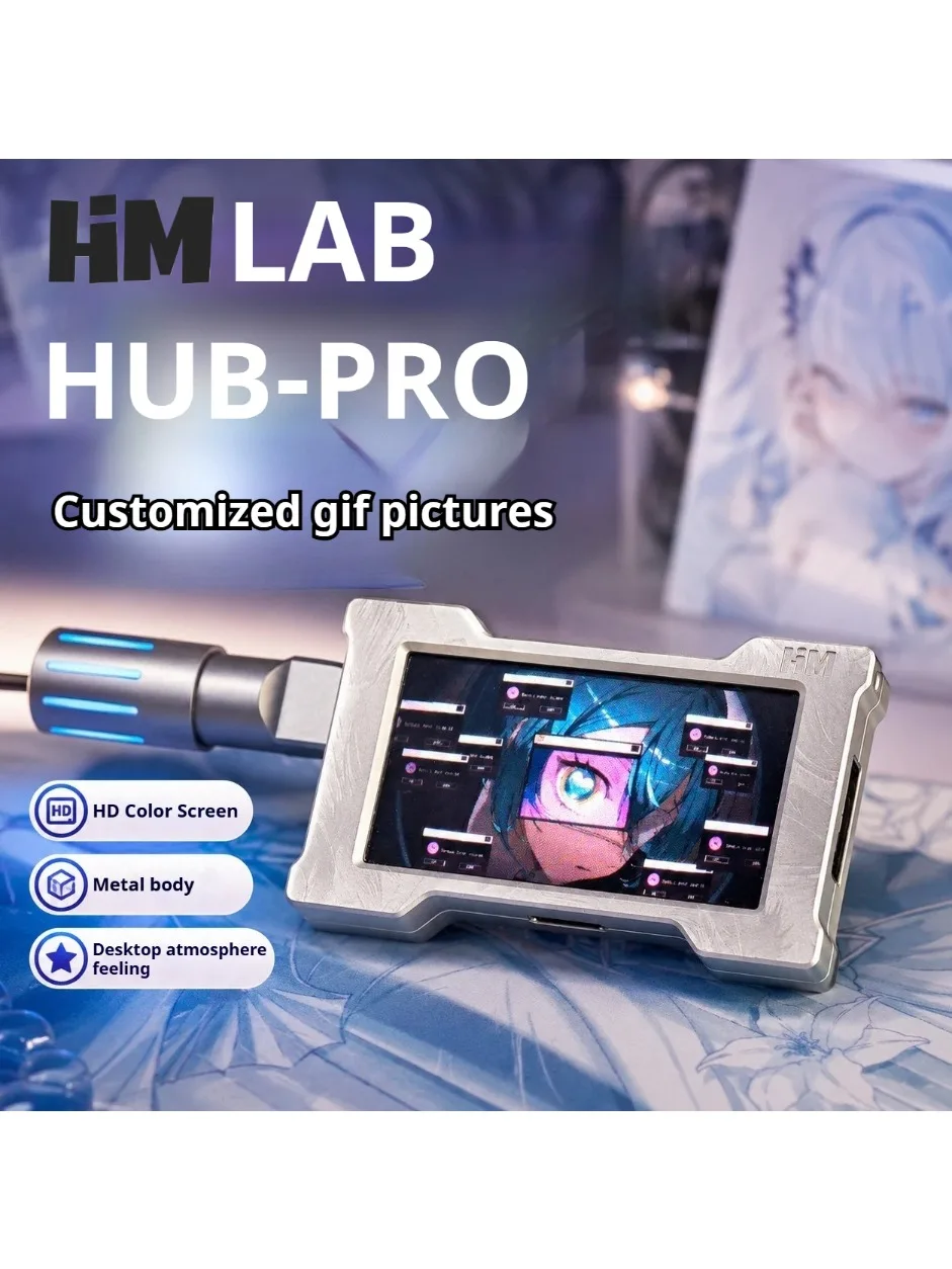 HMLAB HUB Pro Gaming USB Hub 2-w-3 porty, 8 kHz, niezależnie zasilany hub z wyświetlaczem do urządzeń peryferyjnych komputerów gamingowych — zdjęcie produktu 6
