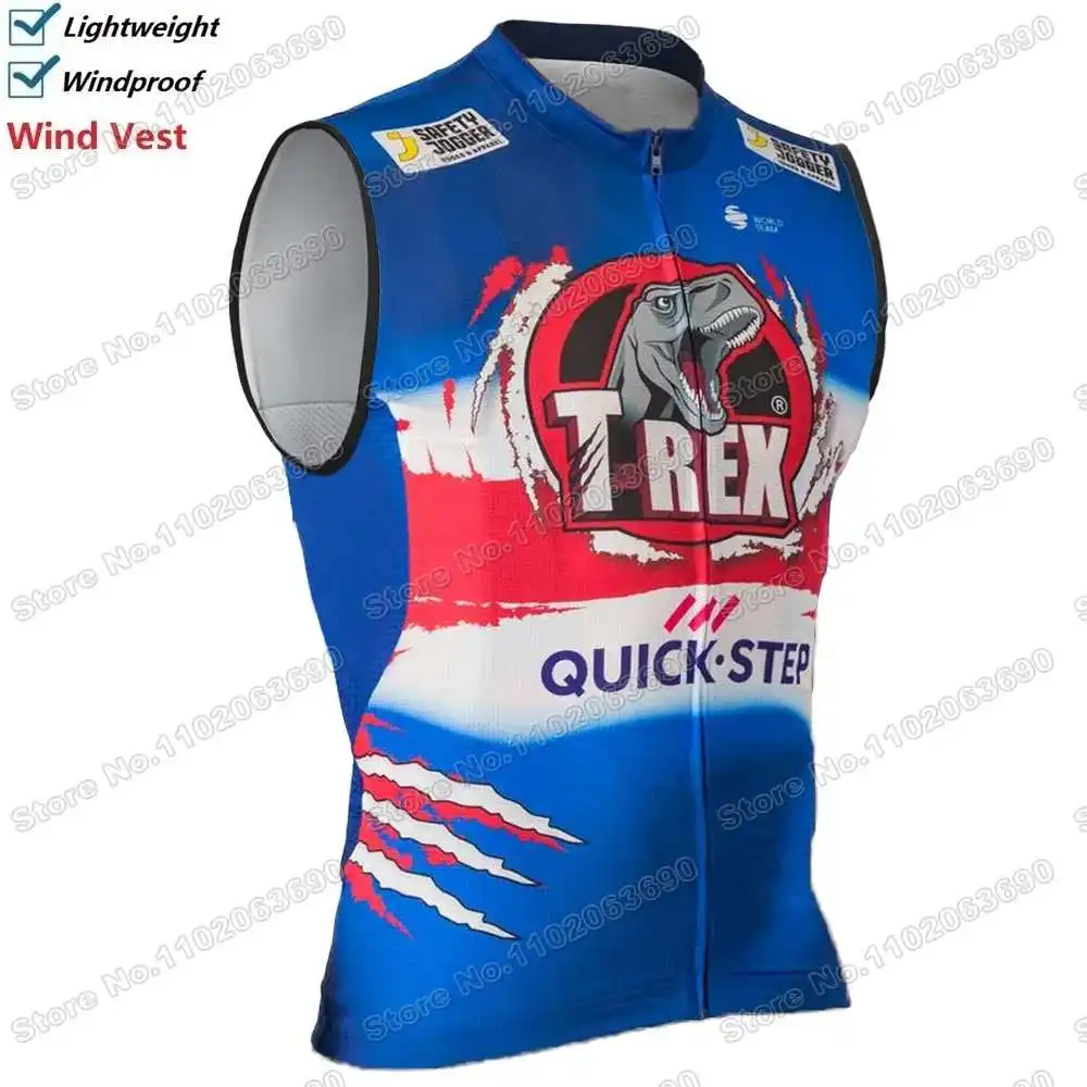 2024 T-Rex Soudal Quick Step Cycling Vest Windproof Remco Evenepoel Wind Vest Men Cycling Jersey Sleeveless Windbreaker