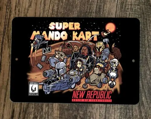 Super Mando Kart Parody 8x12 Metal Wall Sign  Poster