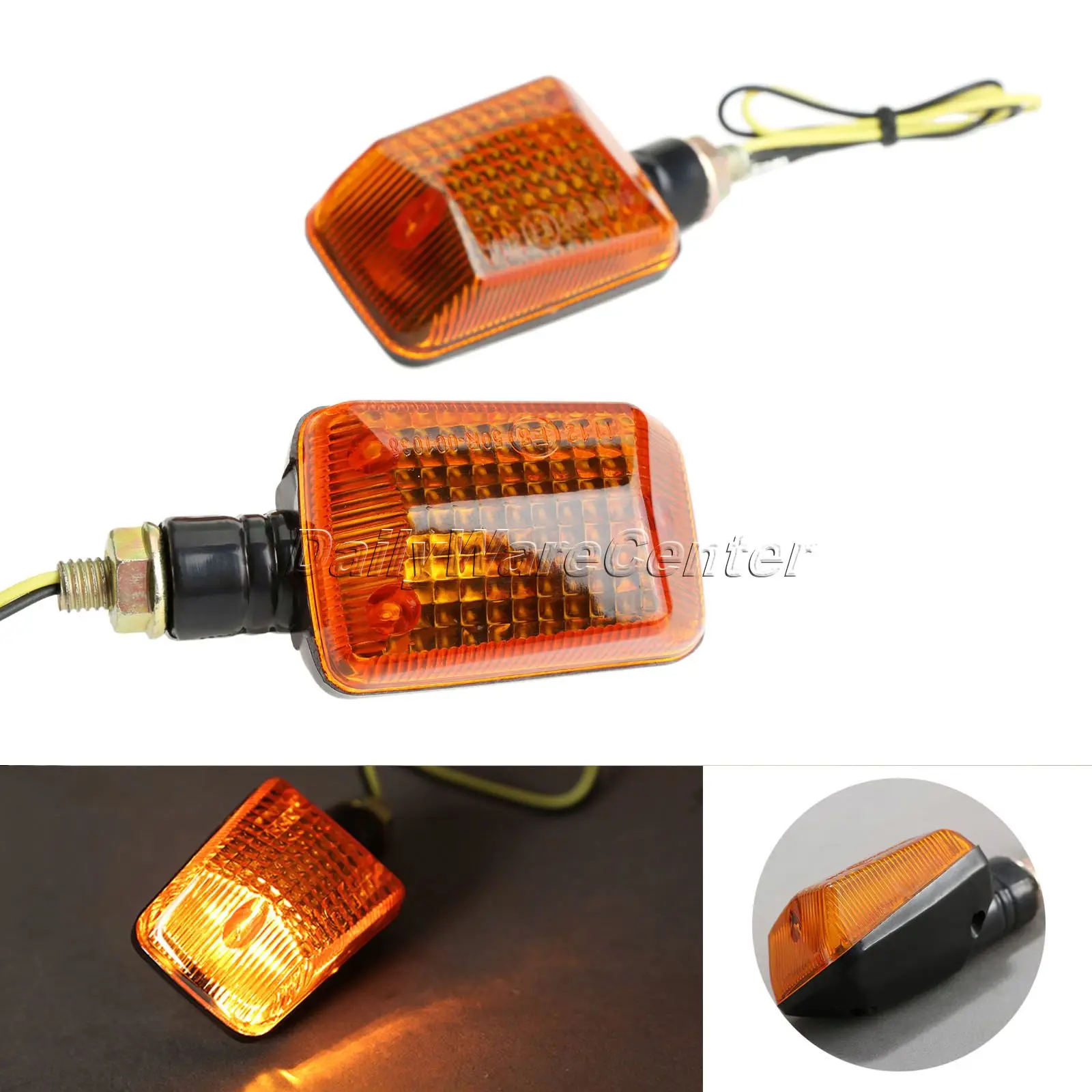 

2x Motorcycle Amber Turn Signal Indicator Lights Lamp12V Universal Blinkers Flashers For Ducati Honda Suzuki Yamaha