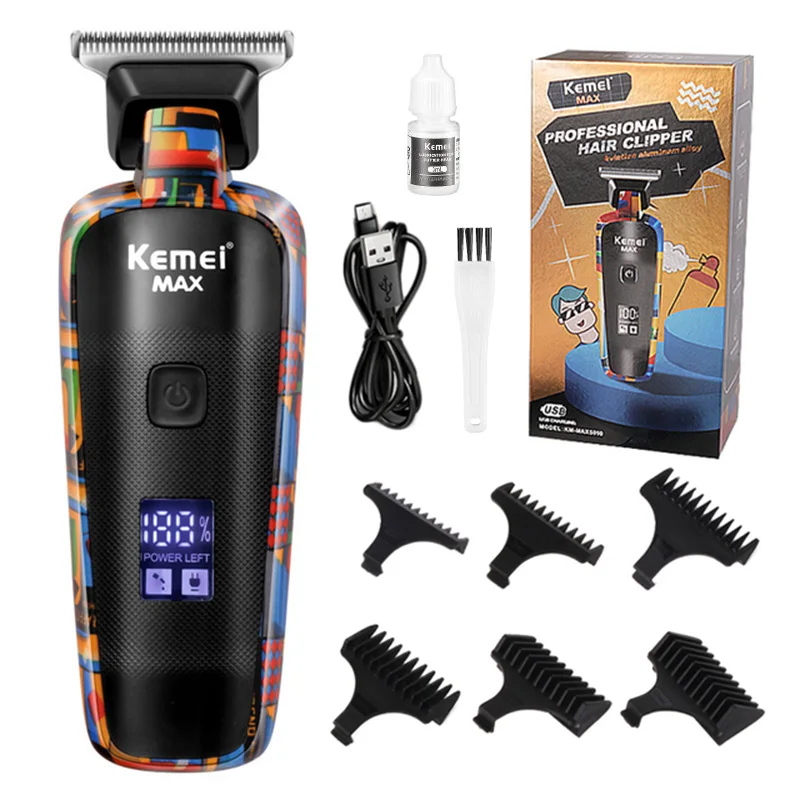 Cortadora de pelo profesional Kemei MAX5090, cortadora de pelo Baber, cortadora de pelo eléctrica para hombres, regalo