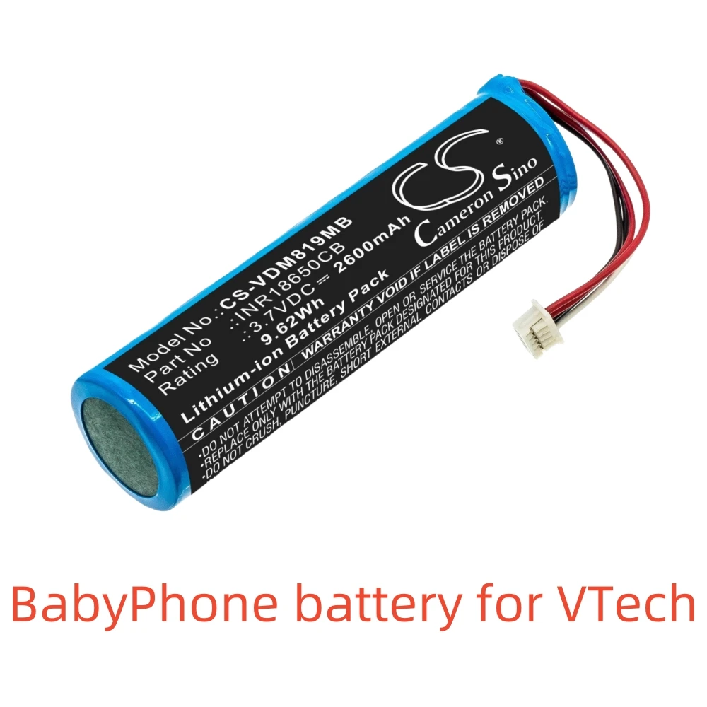 CS Li-ion BabyPhone battery for VTech,3.7V,2600mAh,VM819,INR18650CB