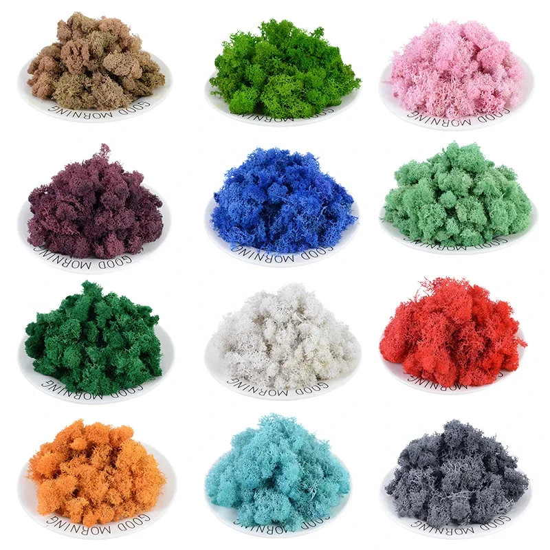 Piante in miniatura Modello Muschio artificiale Artigianato fai-da-te Erba Decorazione del giardino Treno ferroviario Paesaggio Erba finta MilitaryDiorama 20G