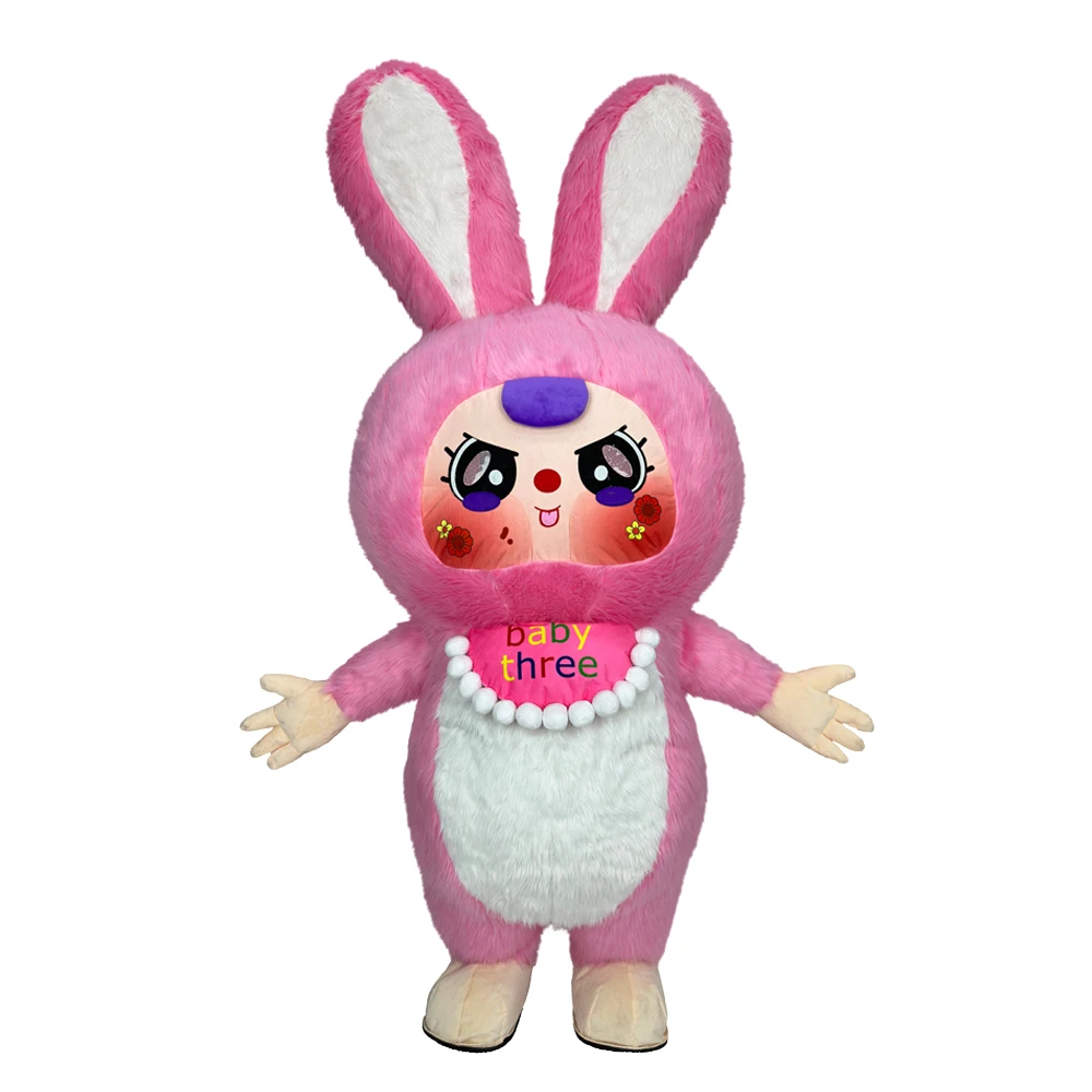 

Inflatable Rabbit Three Plush Costume Adult Cartoon Character Cosplay Carnival Party Halloween Christmas Event Costume