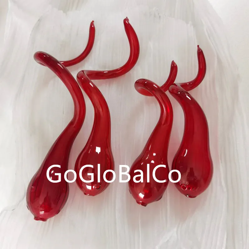 Red Glass Pendant Lamps American Style Hand Blown Glass Chandelier Light 100cm