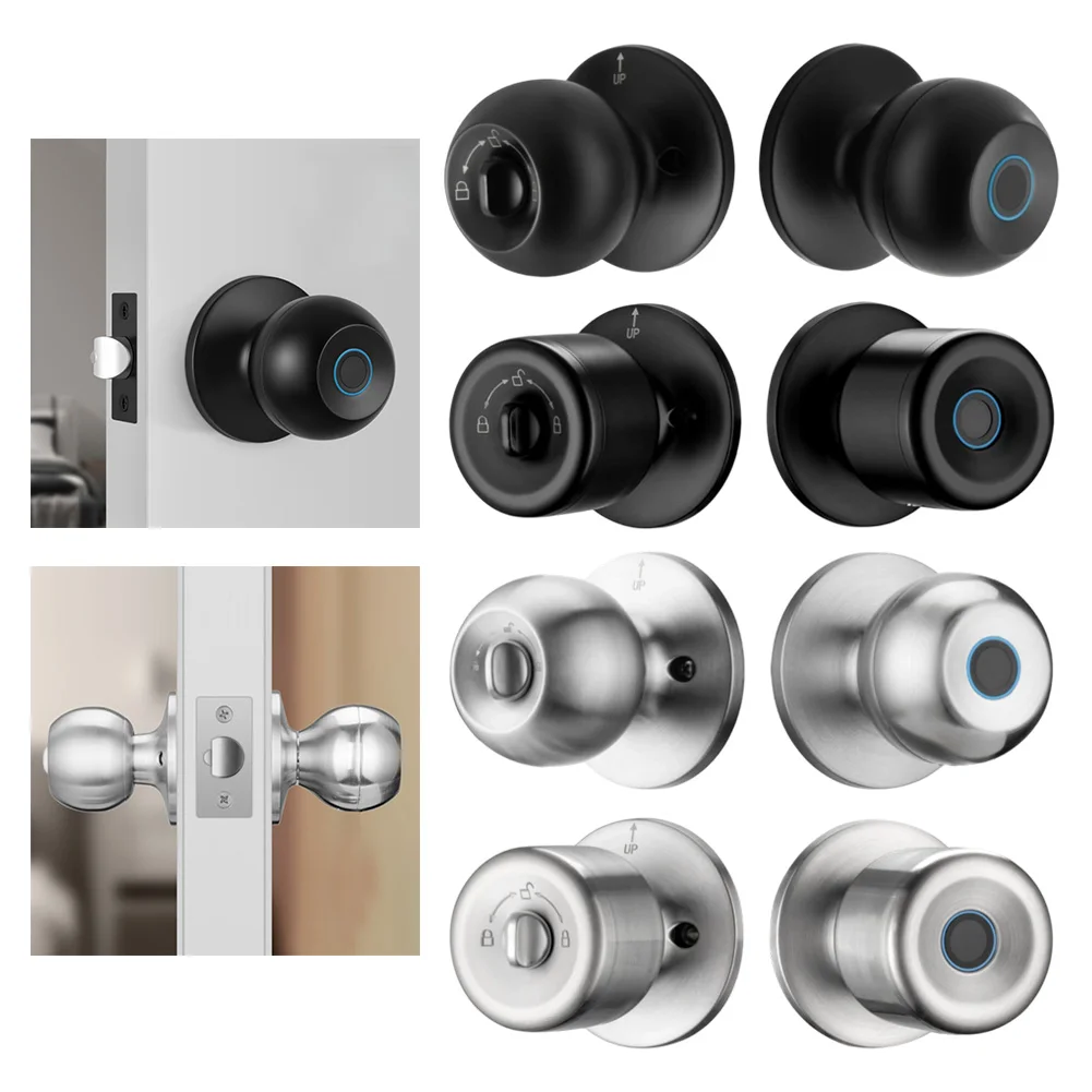 Fingerprint Controlled Ball Lock Constructed from Stainless Steel for Apartment Office and Wooden Door Room Application