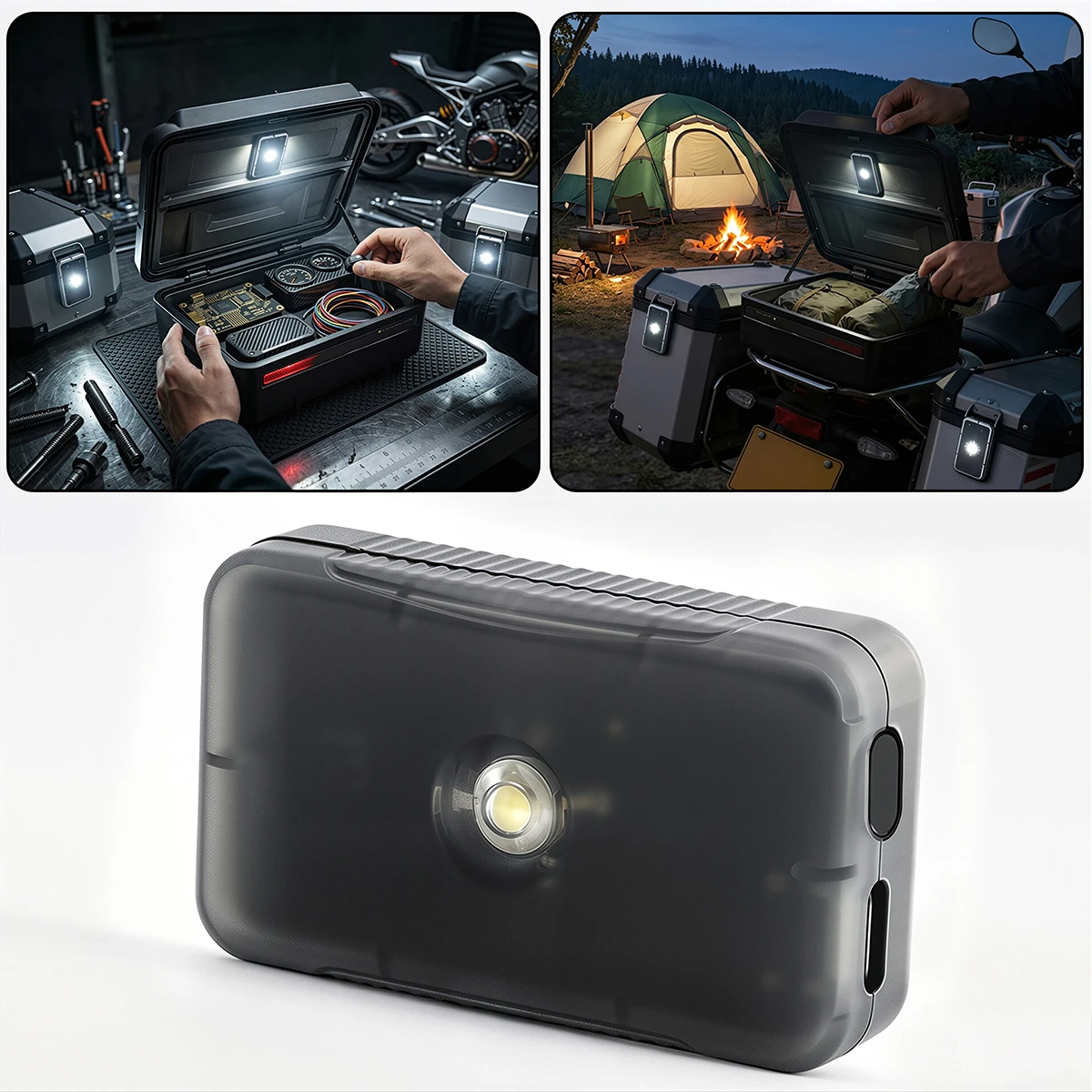 Motorcycle Locomotive Box Sensor Light Wireless Automatic Sensor LED Tail Box Anti-Collision Motorcycle Trunk Toolbox Camping