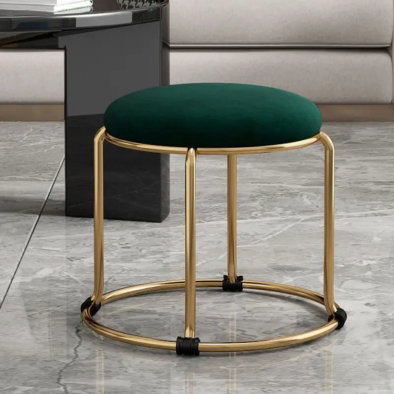 Light Luxury Small Stools Household Low Shoe Stools Nordic Round Ottomans Doorstep Shoe Stool Sofa Stools Tea Tables Benches