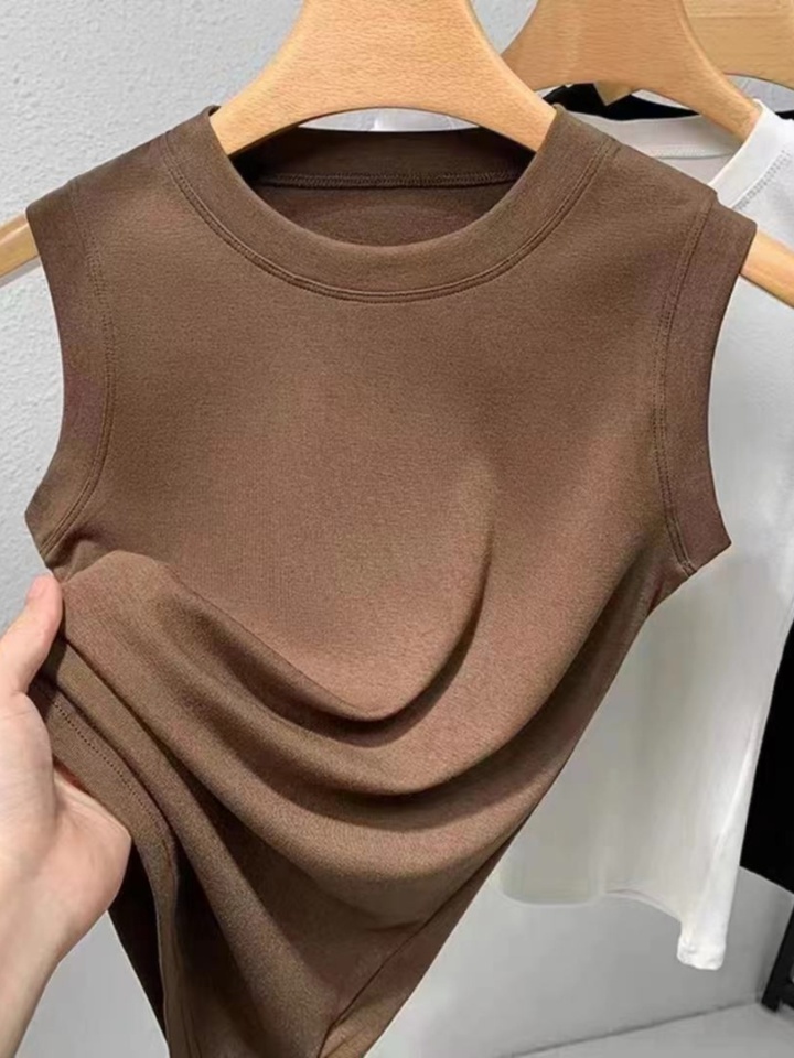  Slim Fit round Neck Modal Tank Top Women's Sleeveless T-Shirt Versatile Base Layer Shirt for Spring Summer Outerwear Inner Wear 