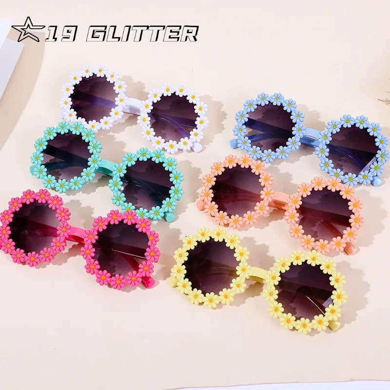 New Children Cute Acrylic Flower Outdoor Sun Protection Sunglasses Baby Girls Classic Sun Glasses Kids Boys UV400 Shades Eyewear