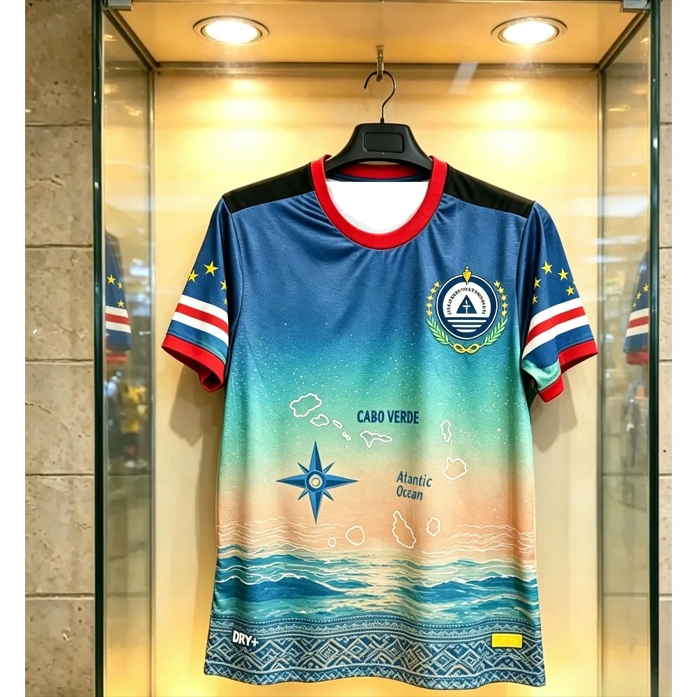 2026 Cabo Verde Gradient Ocean Island Map 3D Printed T-shirt Summer Breathable Casual Fashion Sports Short Sleeve Tops Unisex