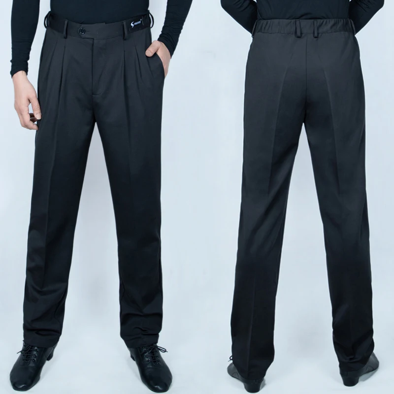 Male Latin Dance Pants Black Ballroom Dance Competition Clothing Men Waltz Tango Latin Trousers Club Salsa Dance Wear DNV18253