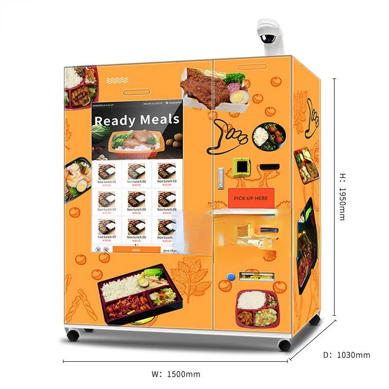 Bread Soup Heating Vending Machine Delicious Food Heating Hamburger Cash Coin And Card Reader On The Machine