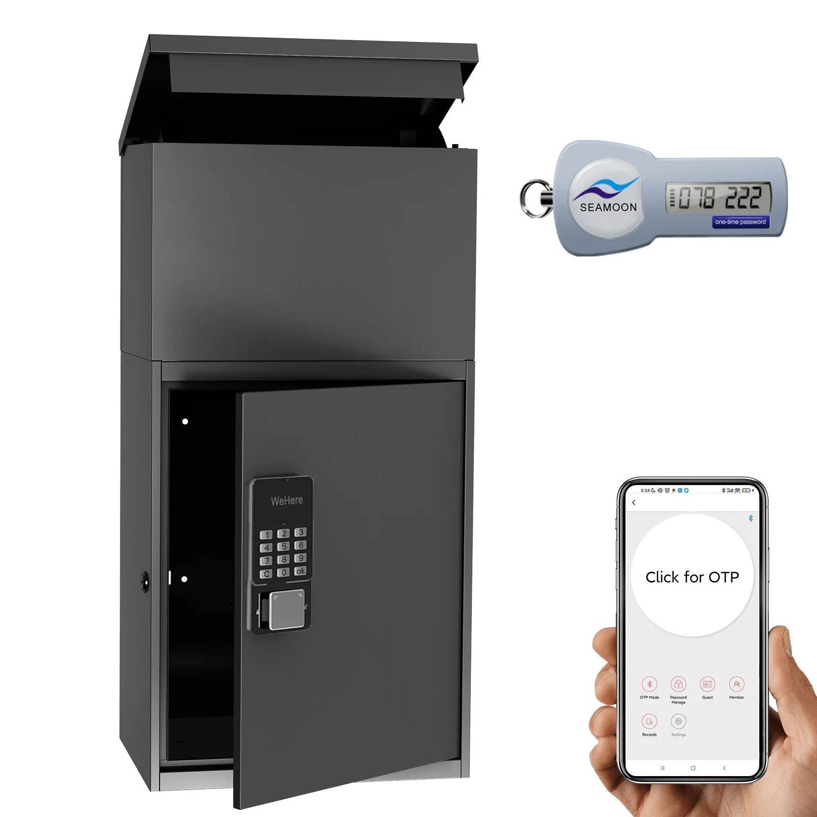 New Arrival Preorder Anti Theft Outdoor Wall Mount Detachable Metal Smart Mailbox Parcel Box for Residential Delivery Drop Box