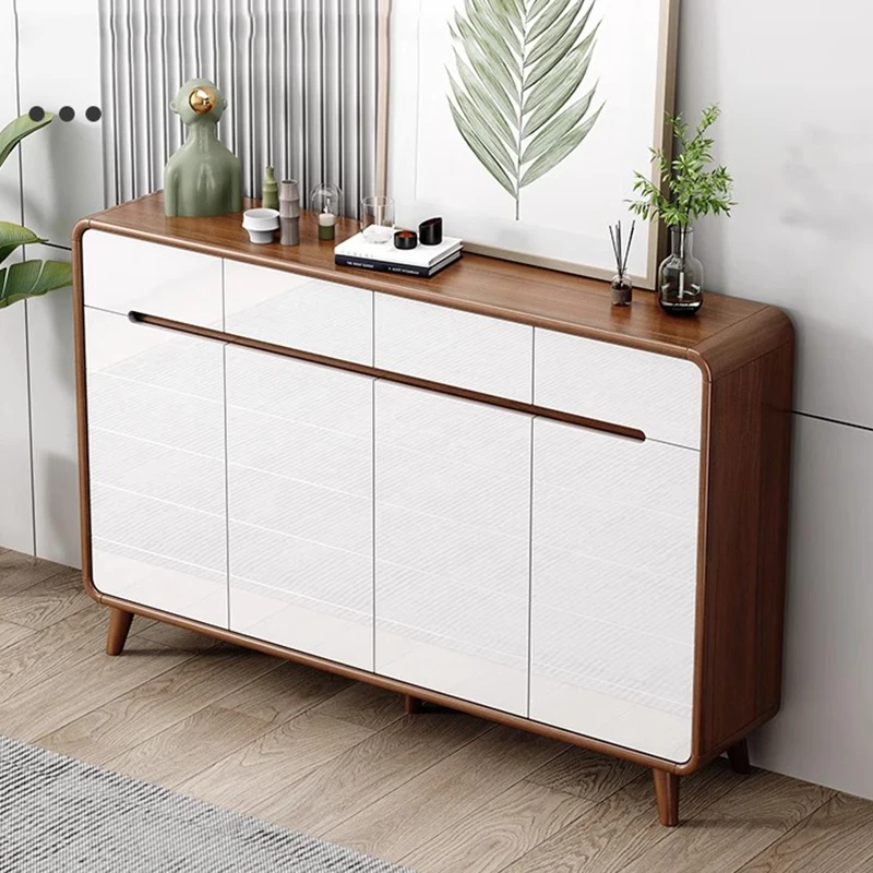 

Wooden Modern Shoe Cabinet Organizer Mobile Storage Living Room Display Designer Shoe Shelf Vertical Muebles Entrance Furniture