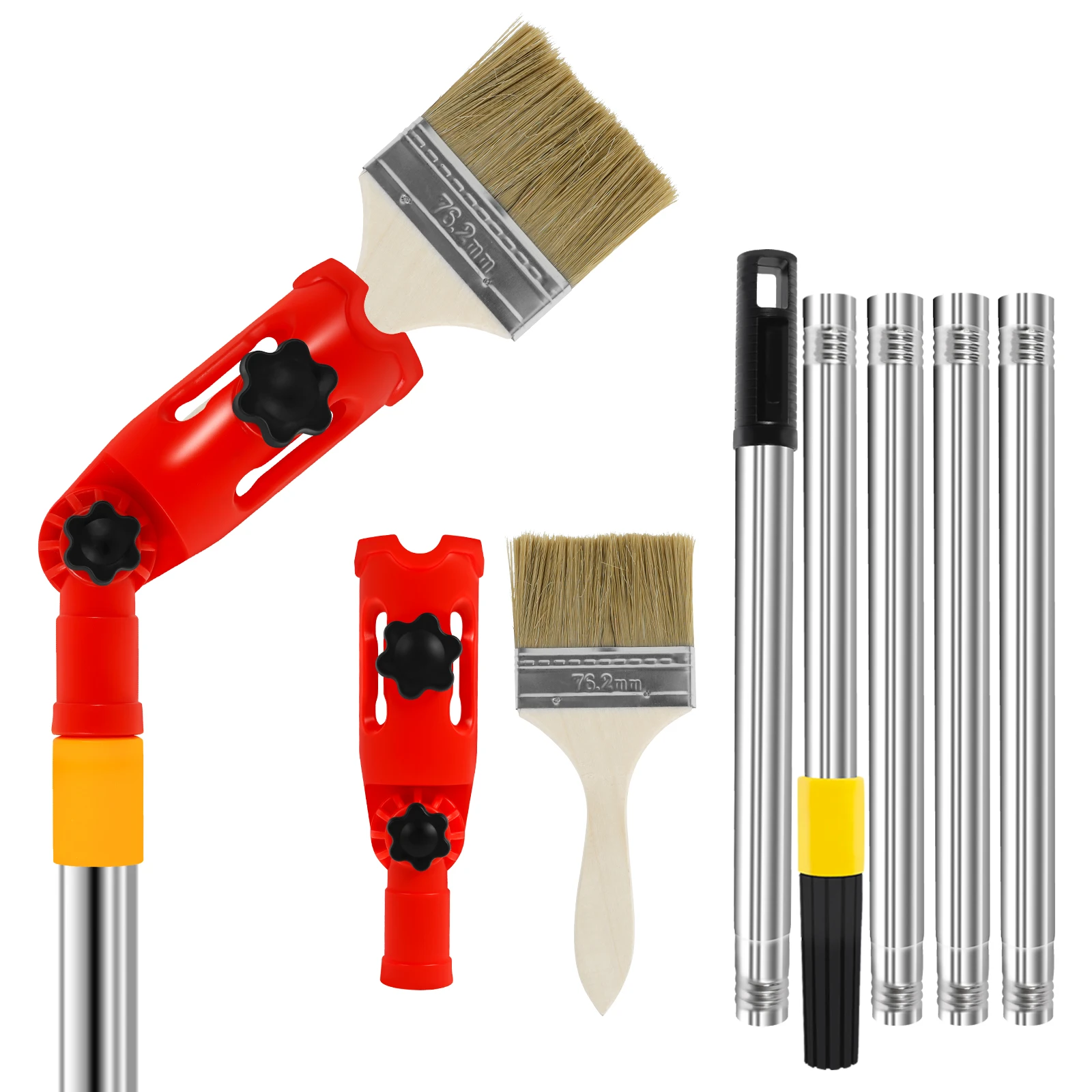 

180° Rotating Paint Brush Handheld Paint Tools Multi Angle Paints Roller Extension Pole Attachment with Brush for Ceiling Wall