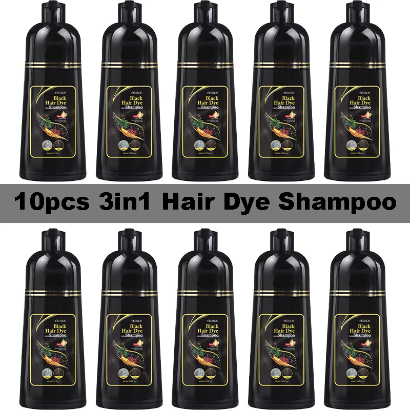 

100ml Black Hair Dye Shampoo 3in1 Darkening Hairs Instant Gray To Black Polygonum Multiflorum Natural Coloing Cover for Women