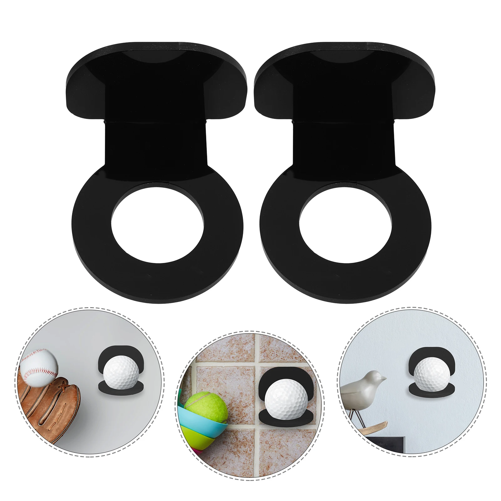 

2 pcs Display Stand Golf Basketball Mount Acrylic Baseball Decor Adjustable Durable Support Training Equipment Rack For Softball