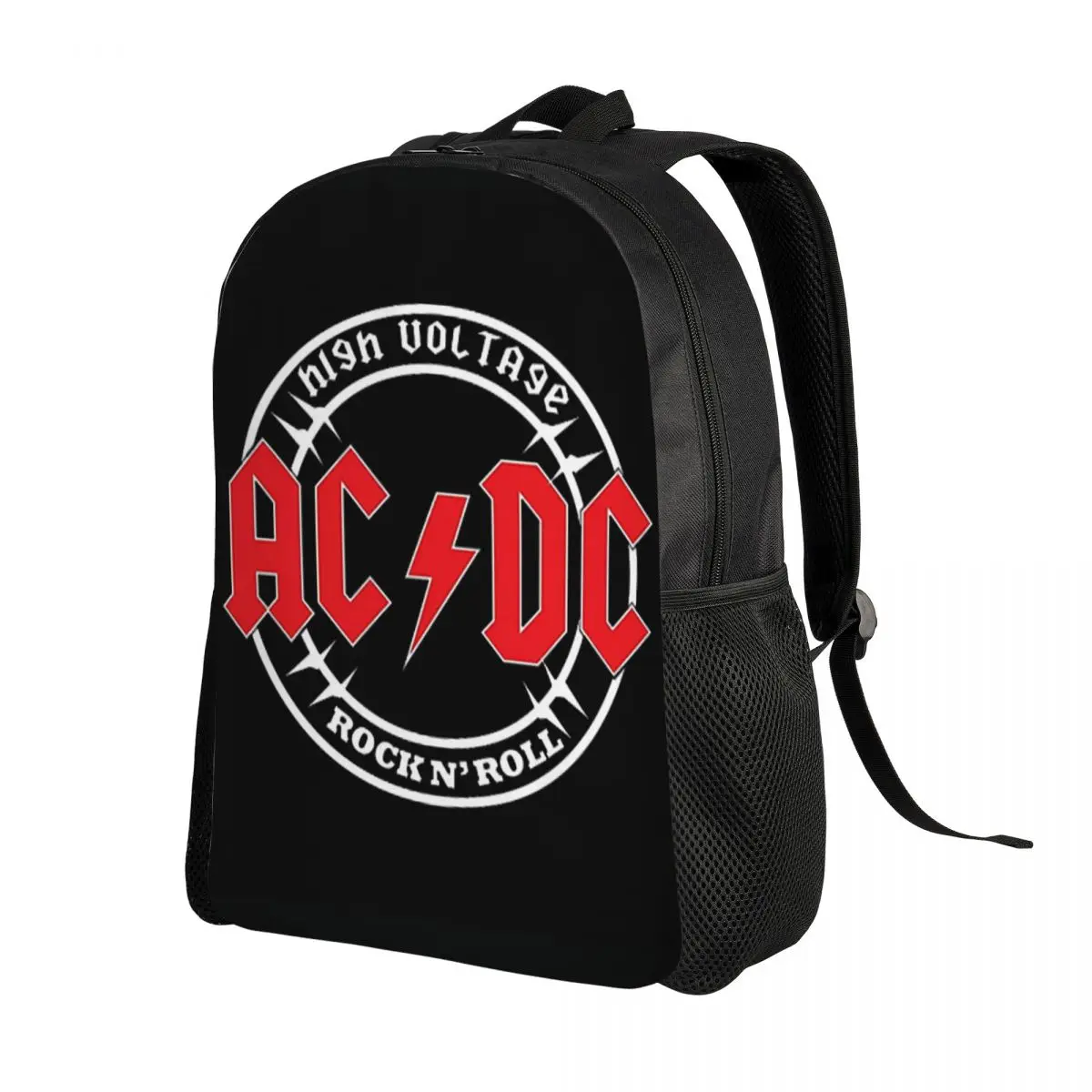 Print Vintage Rock AC DC Backpack for Girls Boys Heavy Metal Music Band College School Travel Bags Bookbag Fits 15 Inch Laptop