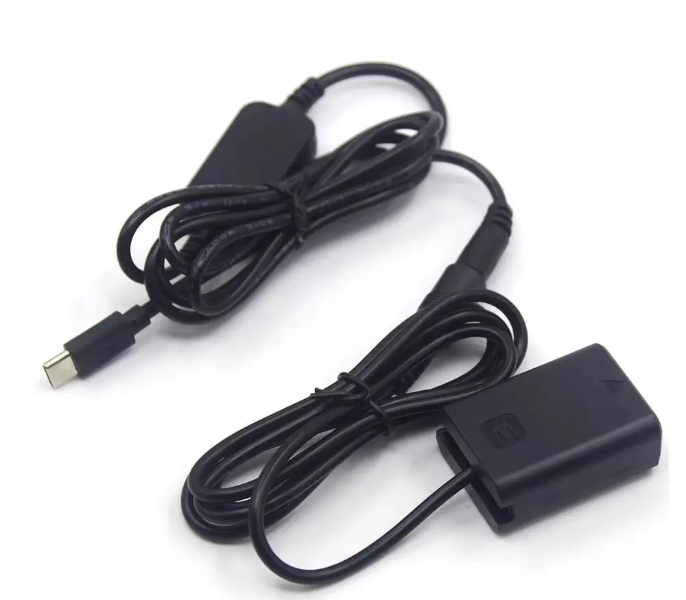 NP FW50 Dummy Battery AC-PW20 DC Coupler USB C to DC Cable For Sony Zv-E10 A6000 A3000 A7 Nex-F3 Nex-5r Rx10 Ilce-Qx1 Camera