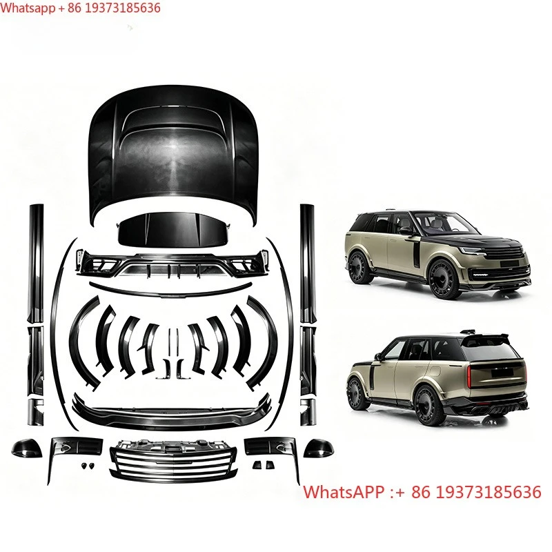 Dry Carbon Fiber M Style Body Kit for Land Rover Vogue SV Long 2023+ Automotive Facelift Front Lip Diffuser Hood Conversion Kit