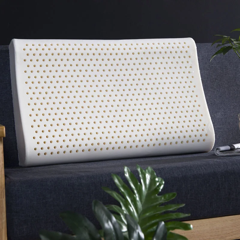 Synthetic Latex Massage Pillow with Pillowcase Super-Soft Rebound Cervical Orthopedic Pillows Cozy Breathable Summer Bed Cushion