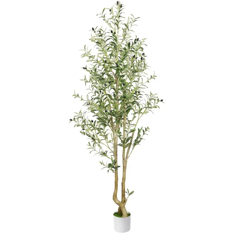 Artificial Olive Tree Faux Silk Plant, Olive Trees Indoor with Lively Artifical Wood Trunk and Lifelike Fruits,Perfect Fake Tree