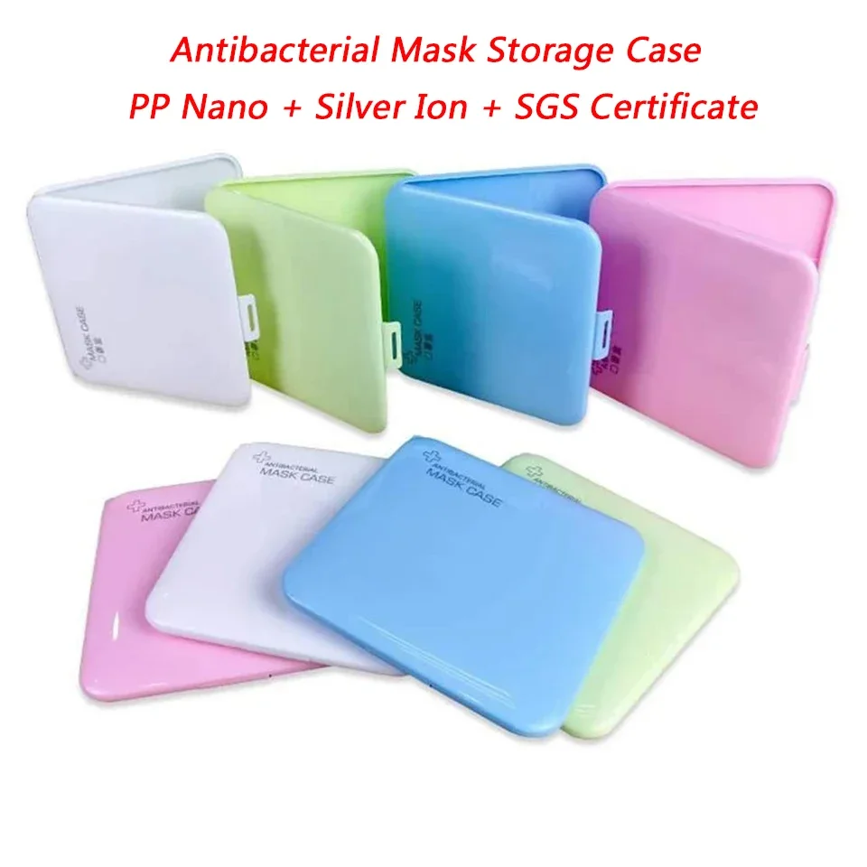 Silver ion SGS Certification Antibacterial Portable Mask Storage Case Nano Disposable Face Mask Case Mask Storage Box Organizer