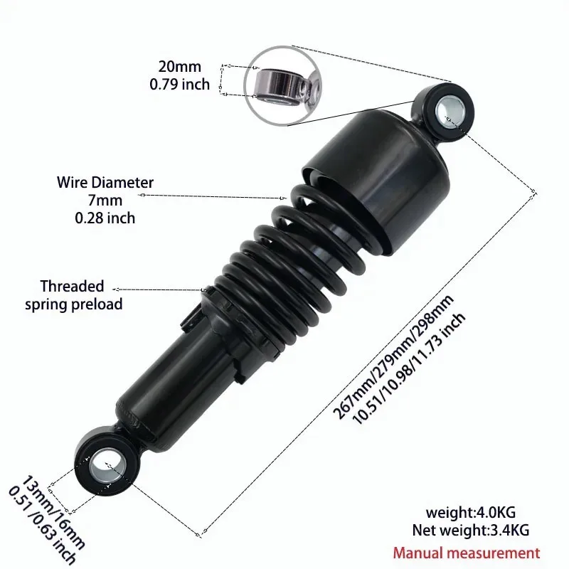 Motor Twin Rear Shocks 267mm 10.51