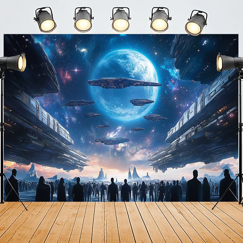 Epic Sci-Fi Galaxy Mural Wall Tapestry Cosmic Space Scene Futuristic Cityscape for Home Decor tapestry for dorm room