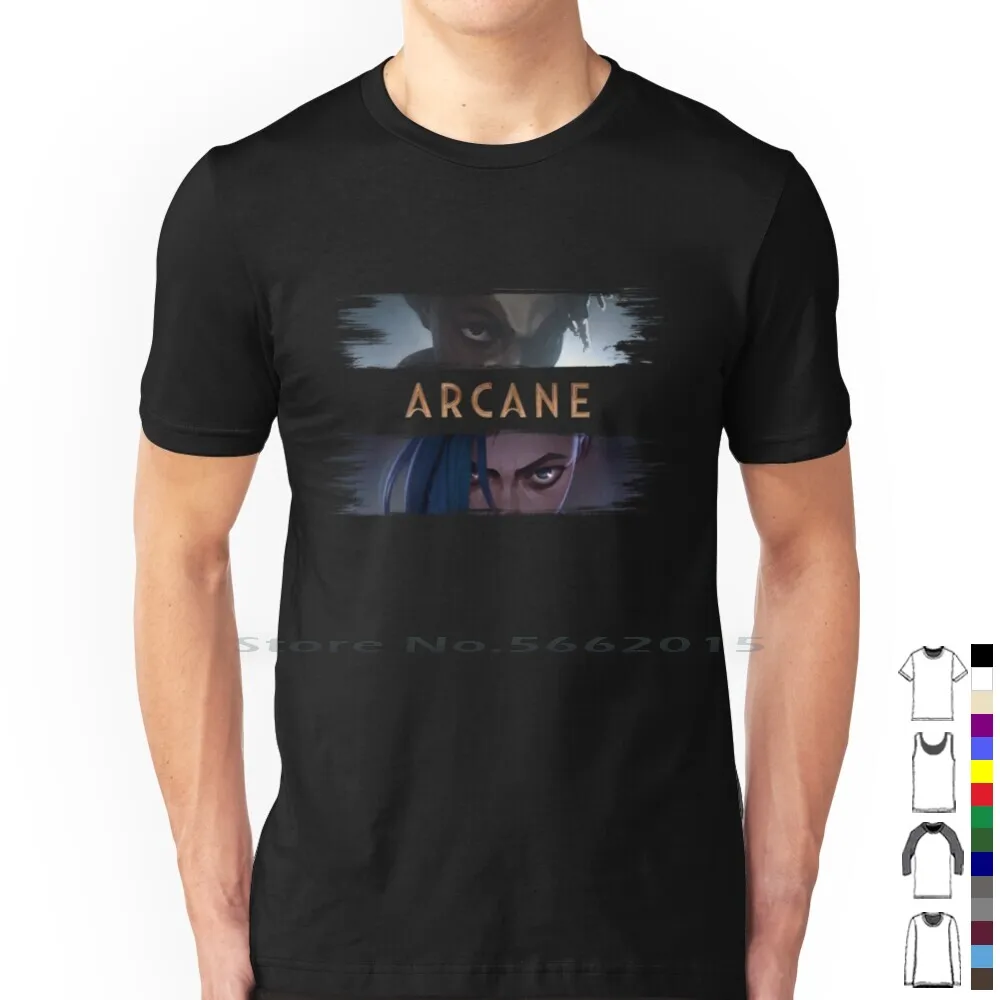 Ekko Vs Jinx T Shirt 100% Cotton Ekko And Jinx Jinx And Vi Arcane Legends Arcane League The Last Drop Vander Caitlyn Jayce Eyes