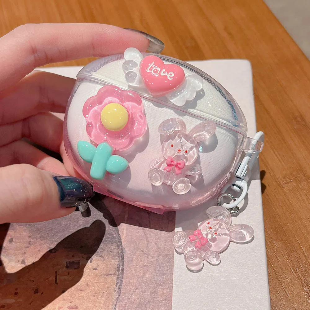 Kore Çiçekleri Çilek Karpuz Durumda Redmi Tomurcukları 4 Lite 5 Pro Hava 3 SE Yumuşak Temizle Koruyucu kulaklık kutusu Kolye Ile