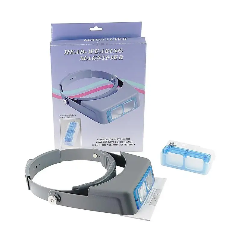 Tungfull Headband Magnifier Head-mounted Hands Free Magnifying Glasses Loupe Visor For Electronics Watch Jewelry Repair