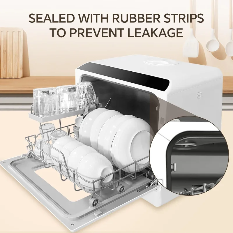 Tabletop Dishwasher Countertop Dishwasher With Water Tank, Portable Dishwasher Countertop With 6 Wash Programs  .used