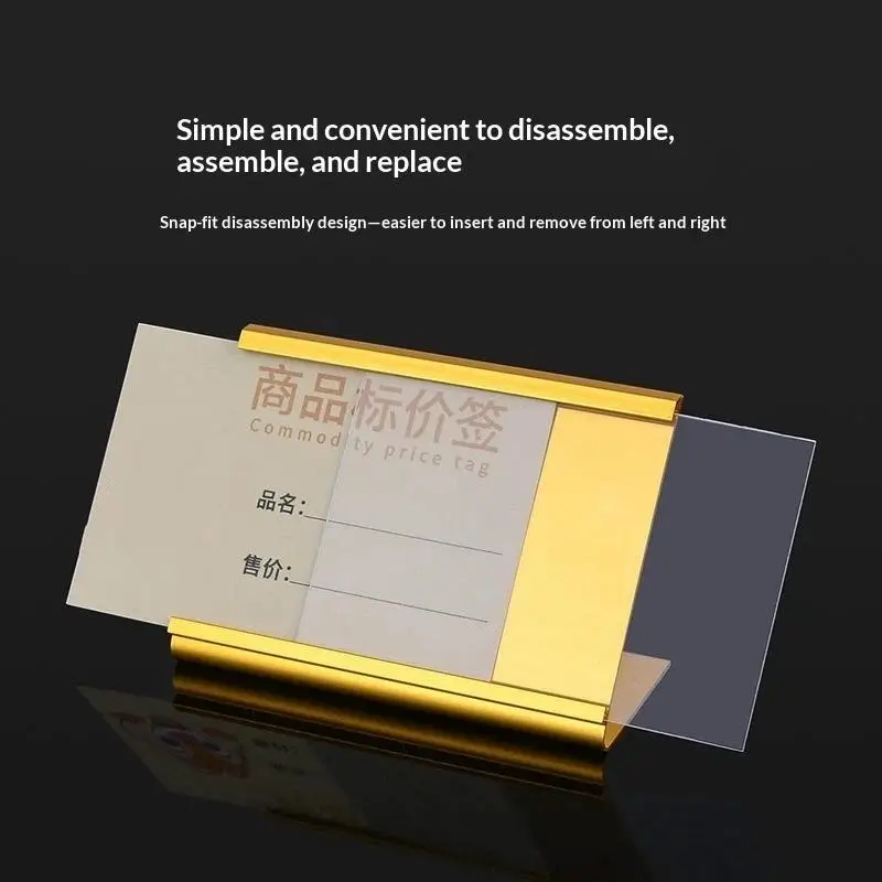 Per Lot Mini L-Shape Aluminum Price Tag Holder Non-Slip Table Number Stand for Buffet Restaurant Snack Sign Display