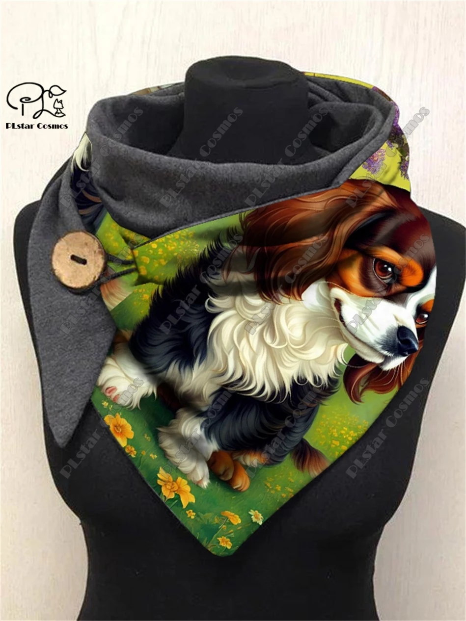 3D printing color panda wolf fox cat dog pattern warm shawl scarf spring and winter small triangle scarf female casual