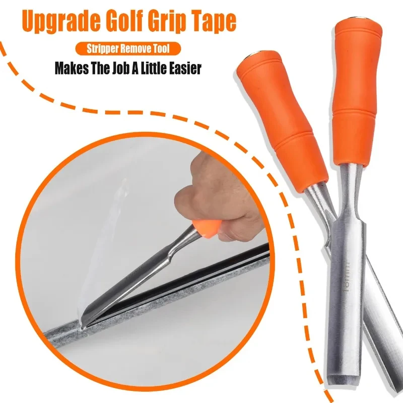 1 ud. Herramienta para quitar cinta de agarre de golf, kit de reparación y reemplazo de agarre de golf, removedor de cinta para reagarrar tacos de golf con varilla de acero